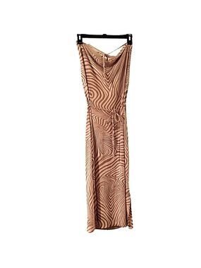 CARAMEL Zebra Halter Maxi Dress size Small
